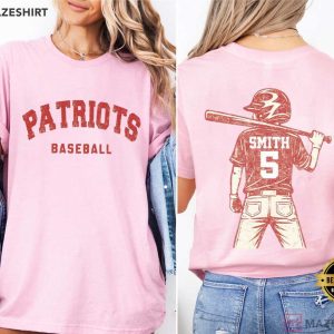 Baseball Player Mom Custom Name Number T Shirt (1)