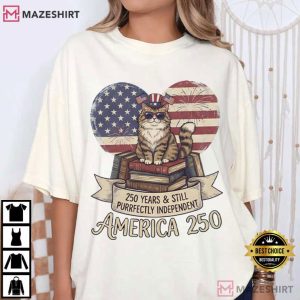 Cat Lovers America 250 Purrfectly Independent Patriotic T Shirt (2)