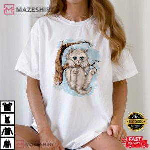 Opalite Winter Kitten Funny Jumper Cat T Shirt (4)