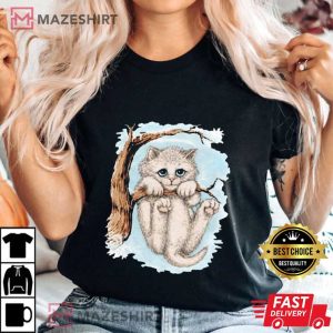 Opalite Winter Kitten Funny Jumper Cat T Shirt (3)