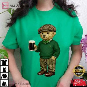 Lucky Girl St Patricks Day Bear Irish Shamrock T Shirt (3)