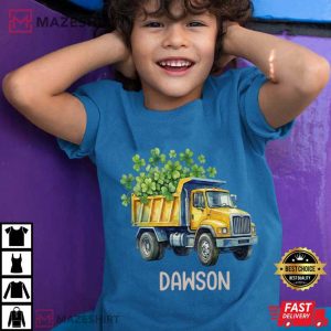 St Patricks Day Shamrock Dump Truck Custom T Shirt (1)