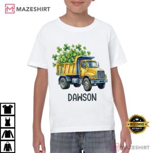 St Patricks Day Shamrock Dump Truck Custom T-Shirt