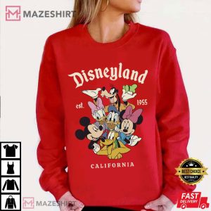 Mickey And Friends Disneyland California Retro Est 1955 T Shirt (4)