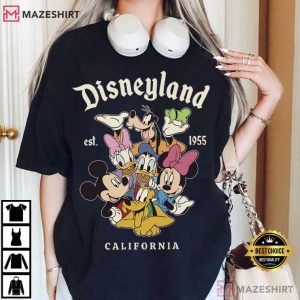 Mickey And Friends Disneyland California Retro Est 1955 T Shirt (2)