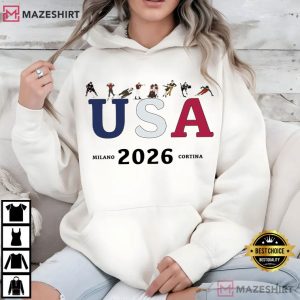 USA Winter Sports Skiing 2026 Milano Cortina T Shirt (1)