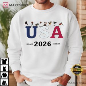 USA Winter Sports Skiing 2026 Milano Cortina T Shirt (2)
