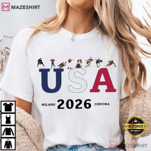 USA Winter Sports Skiing 2026 Milano Cortina T-Shirt