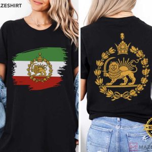 Iran Flag Persian Lion And Sun Heritage T Shirt (4)