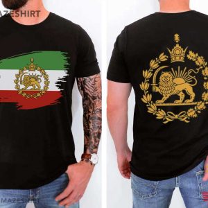 Iran Flag Persian Lion And Sun Heritage T Shirt (1)