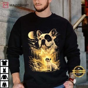 Dog Lover French Bulldog Howling To The Moon T Shirt (4)