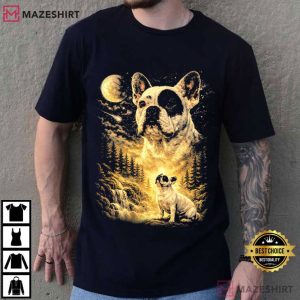 Dog Lover French Bulldog Howling To The Moon T Shirt (1)