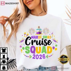Mardi Gras Cruise Squad 2026 Matching Group Vacation T Shirt (1)