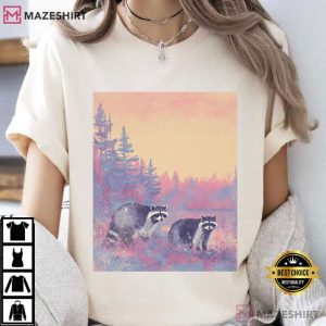 Two Raccoons Graphic Funny T Shirt (5)
