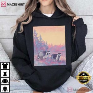 Two Raccoons Graphic Funny T Shirt (6)