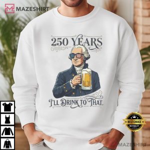 George Washington Holding Beer 250 Years Patriotic T Shirt (1)