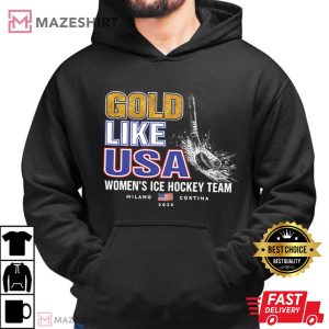 Gold Like USA Women's Ice Hockey Team T Shirt (3)