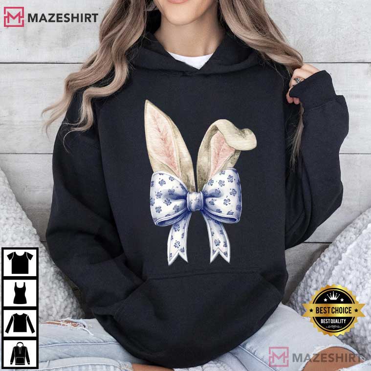 Easter Bunny Cute Ears Bow T-Shirt Easter Bunny Cute Ears Bow T-Shirt
