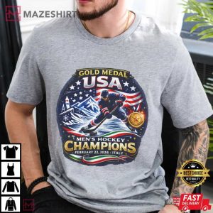 USA Hockey Gold Medal Champions 2026 USA T Shirt (4)
