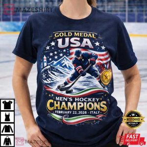 USA Hockey Gold Medal Champions 2026 USA T Shirt (3)