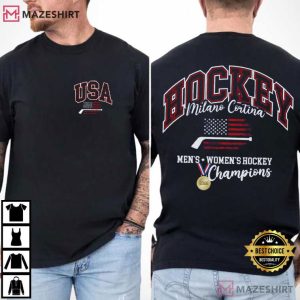 American Hockey Champions Red White Blue Sports T Shirt (1)