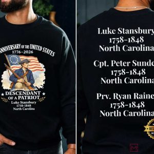 Descendant Of A Patriot Custom 250th Anniversary United States T Shirt (2)
