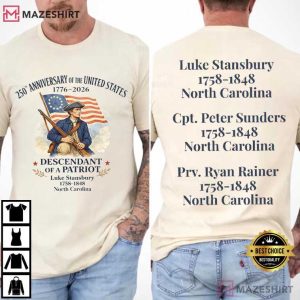 Descendant Of A Patriot Custom 250th Anniversary United States T Shirt (3)