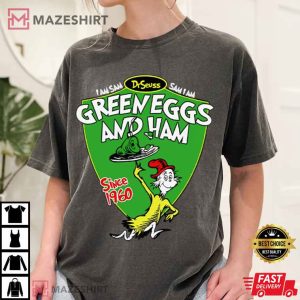 Dr Seuss I Am Sam Green Eggs And Ham Book Lover T Shirt (1)