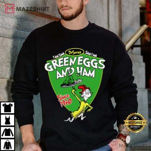 Dr Seuss I Am Sam Green Eggs And Ham Book Lover T Shirt (3)