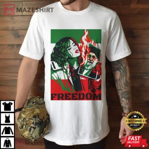 Iranian Woman Lighting Cigarette Freedom Free Iran Protest T-Shirt