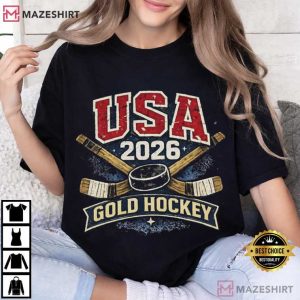 USA Gold Hockey Shirt 2026 Patriotic Team Support T Shirt (4)