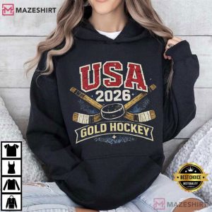USA Gold Hockey Shirt 2026 Patriotic Team Support T Shirt (2)