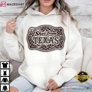 She's From Texas Cowgirl Rodeo Western T Shirt (4)