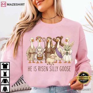 He Is Risen Silly Goose Funny Christian Easter T Shirt (4)