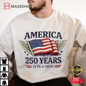 America 250 Years Patriotic USA Flag Freedom T Shirt (4)