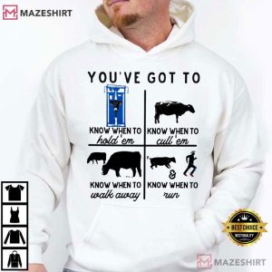 Know When To Hold 'Em Cow Lovers Funny Rancher Graphic T Shirt (3)