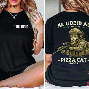 Pizza Cat The Deid Al Udeid AB Qatar Military T Shirt (4)