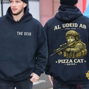 Pizza Cat The Deid Al Udeid AB Qatar Military T Shirt (3)