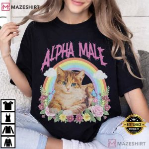 Alpha Male Funny Kitten Cat Meme Rainbow T Shirt (4)