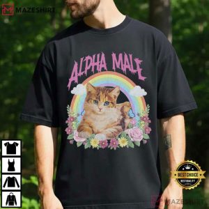 Alpha Male Funny Kitten Cat Meme Rainbow T Shirt (1)