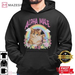 Alpha Male Funny Kitten Cat Meme Rainbow T Shirt (2)