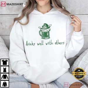 Drinks Well With Others Leprechaun Beer St Patrick's Day T Shirt (3)