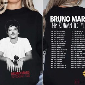 Bruno Mars Romantic Tour 2026 Vintage Pop Music T Shirt (7)