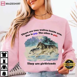 Two Wolves Inside You Gay Wolves Boyfriends T Shirt (4)