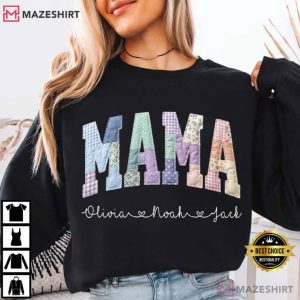 Mothers Day Custom Mama With Kids Names T Shirt (4)