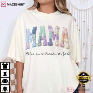 Mothers Day Custom Mama With Kids Names T Shirt (1)