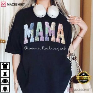 Mothers Day Custom Mama With Kids Names T Shirt (2)