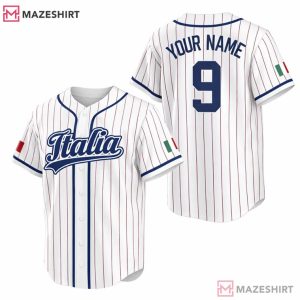 Italia White Custom Baseball Jersey