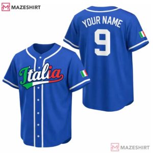 Italia Custom Name Baseball Jersey