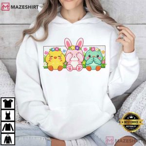 Easter Chick Bunny Duck Pastel Spring Animals T Shirt (4)